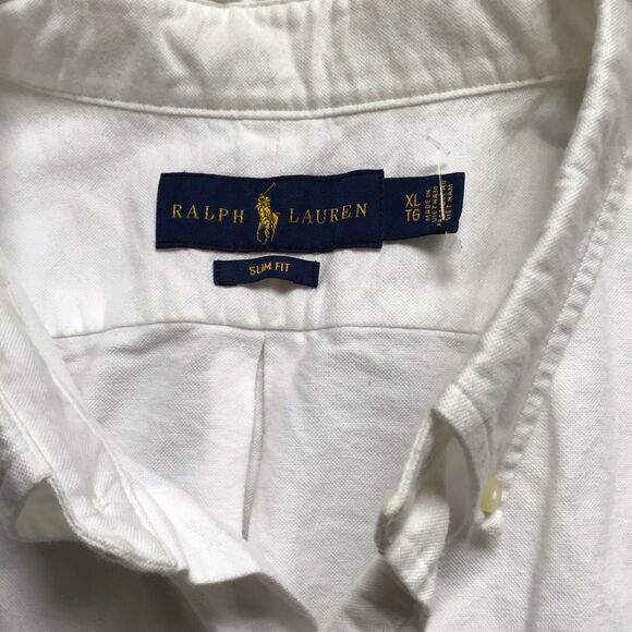 Polo Ralph Lauren Classic Slim Fit Oxford Shirt Men White Sz XL Preppy Coastal - Picture 8 of 9